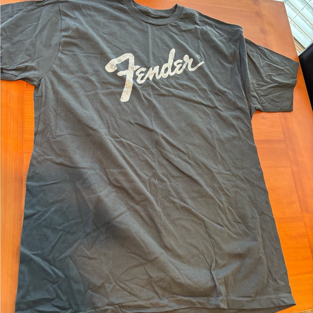 Fender Logo Grey Short Sleeve Graphic T-Shirt Men's Size 2XL